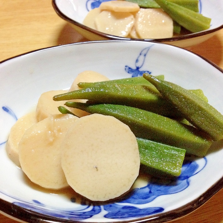 オクラと長芋の煮物（煮干しだしで）